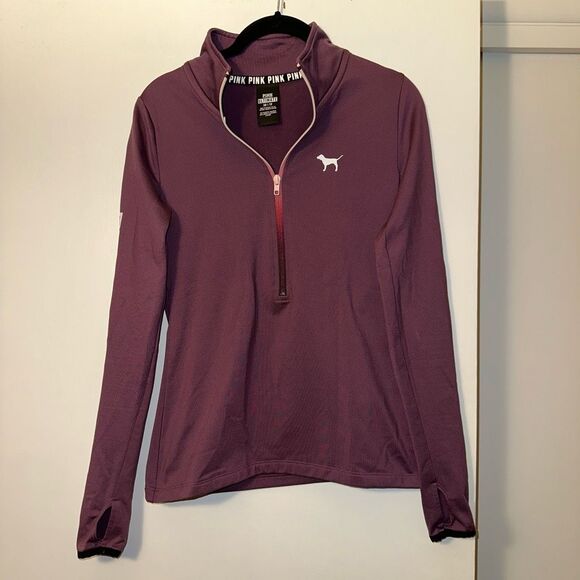 VS PINK Women’s Ultimate Active Quarter Zip Purple Pink Black XS EUC - Picture 1 of 14